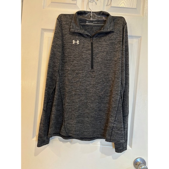 Under Armour HeatGear Pullover Long Sleeve Gray Athletic Shirt - Picture 1 of 4